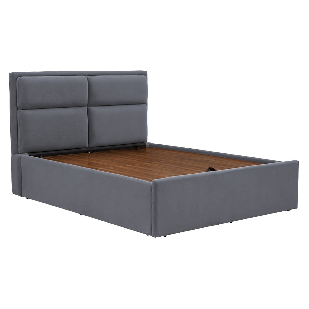 Werfo Zewail Hydraulic Queen Size Upholstered Bed Queen, 78" x 60", With Storage, Space Grey| 1.98m x 1.52m