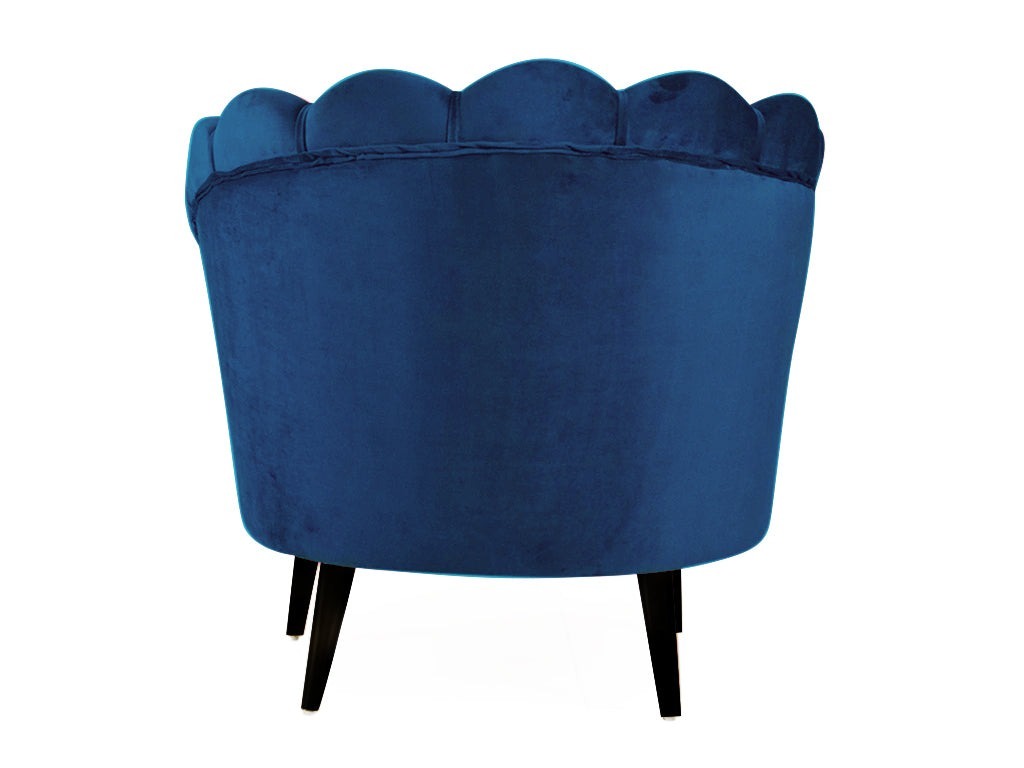 Werfo Velma Room Chair In Premium Blue Velvet Fabric - 32.5(H) X 32.5(W) X 24(D) inches, Seating height : 16.5 Inches