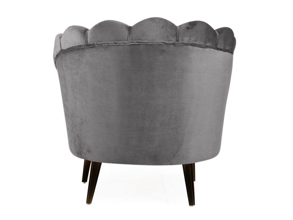 werfo Velma Room Chair In Premium Grey Velvet Fabric - 32.5(H) X 32.5(W) X 24(D) inches, Seating height : 16.5 Inches