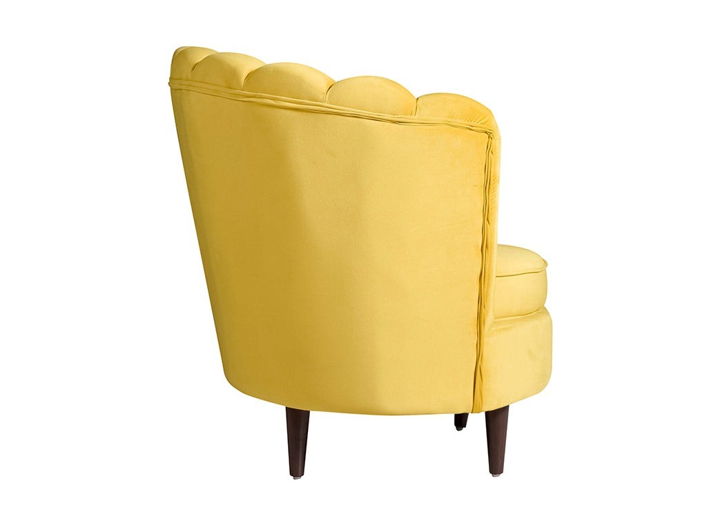 werfo Velma Room Chair In Premium Yellow Velvet Fabric - 32.5(H) X 32.5(W) X 24(D) inches, Seating height : 16.5 Inches