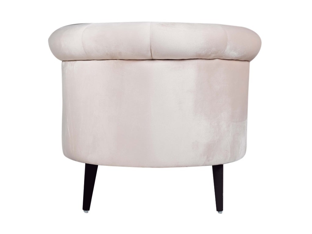 werfo Bardot Lounge Chair In Beige Velvet Fabric - 29.5(H) X 36(W) X 30(D) inches, Seating height : 18 Inches