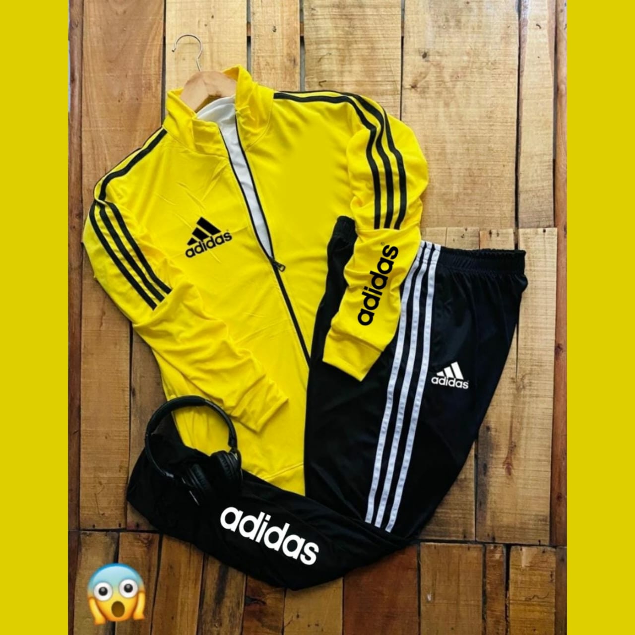 Adidas Fully Stretchable Track Suit - Yellow, M