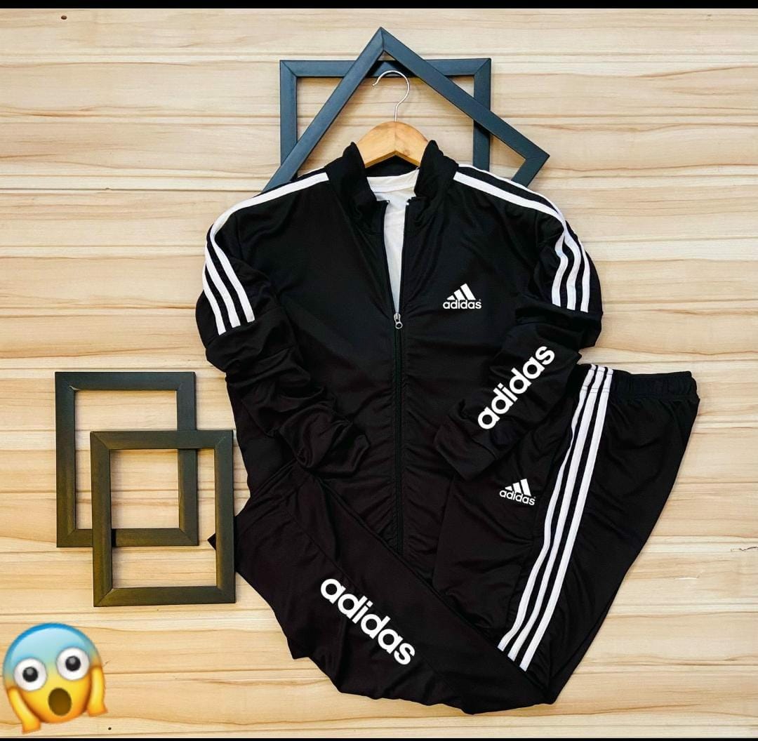 Adidas Fully Stretchable Track Suit - Black, L