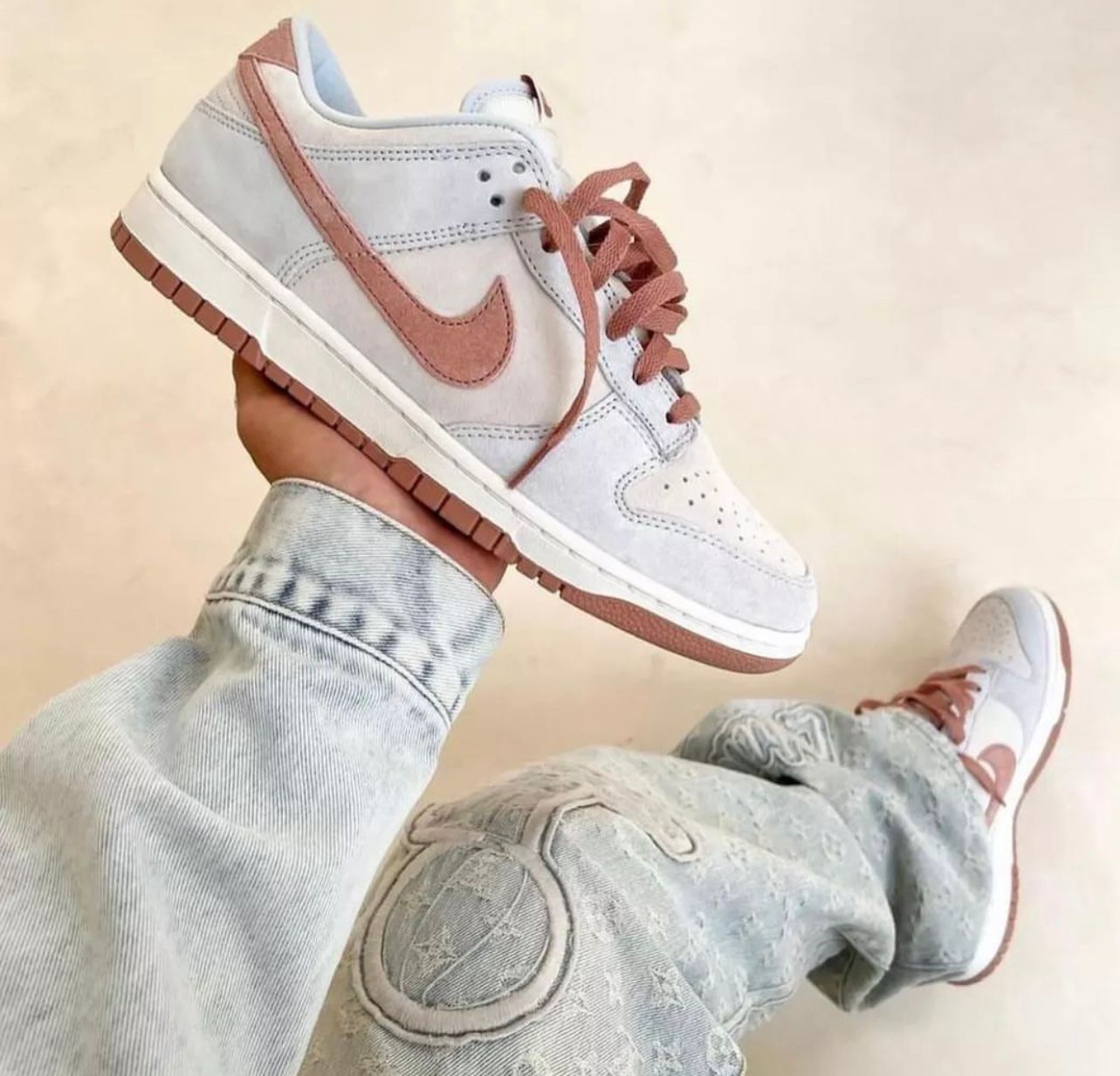 Nike Sb Dunk Low Fossil Rose - Mercury, 42