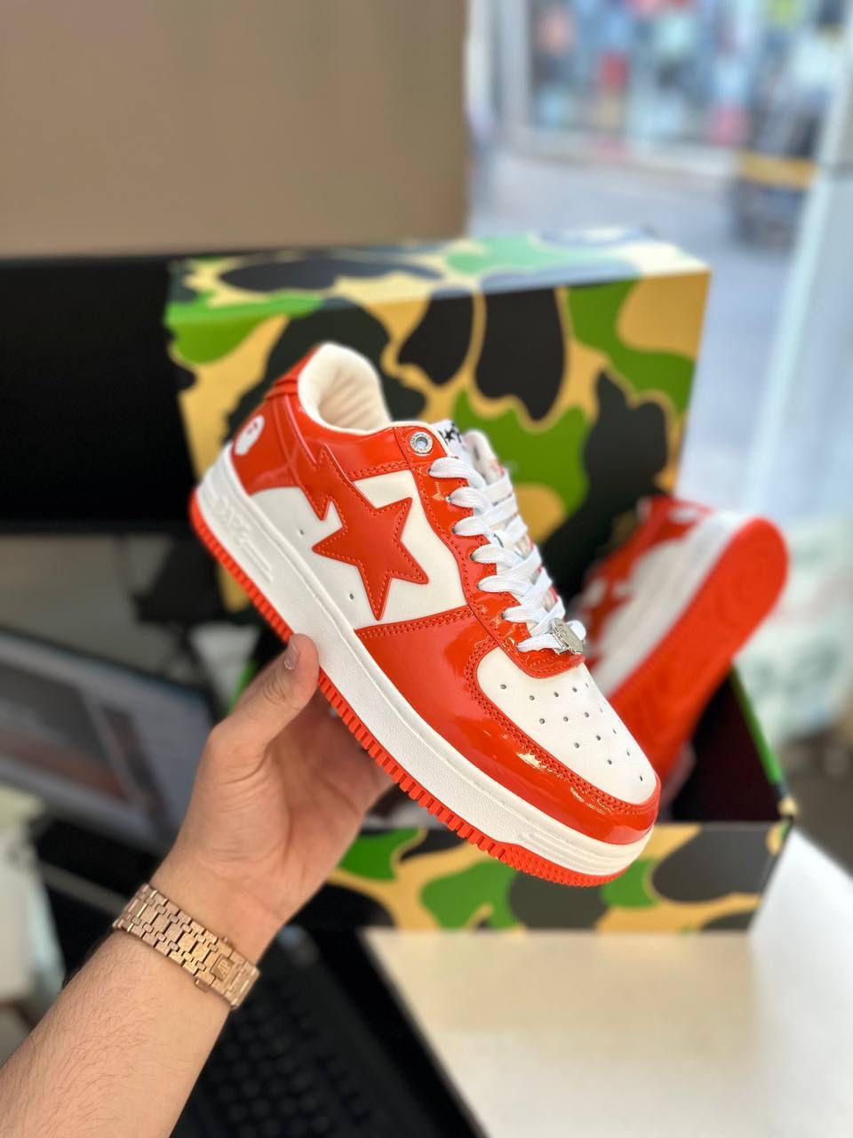 A Bhathing Ape Bape Sta M2 Orange - Web Orange, 41