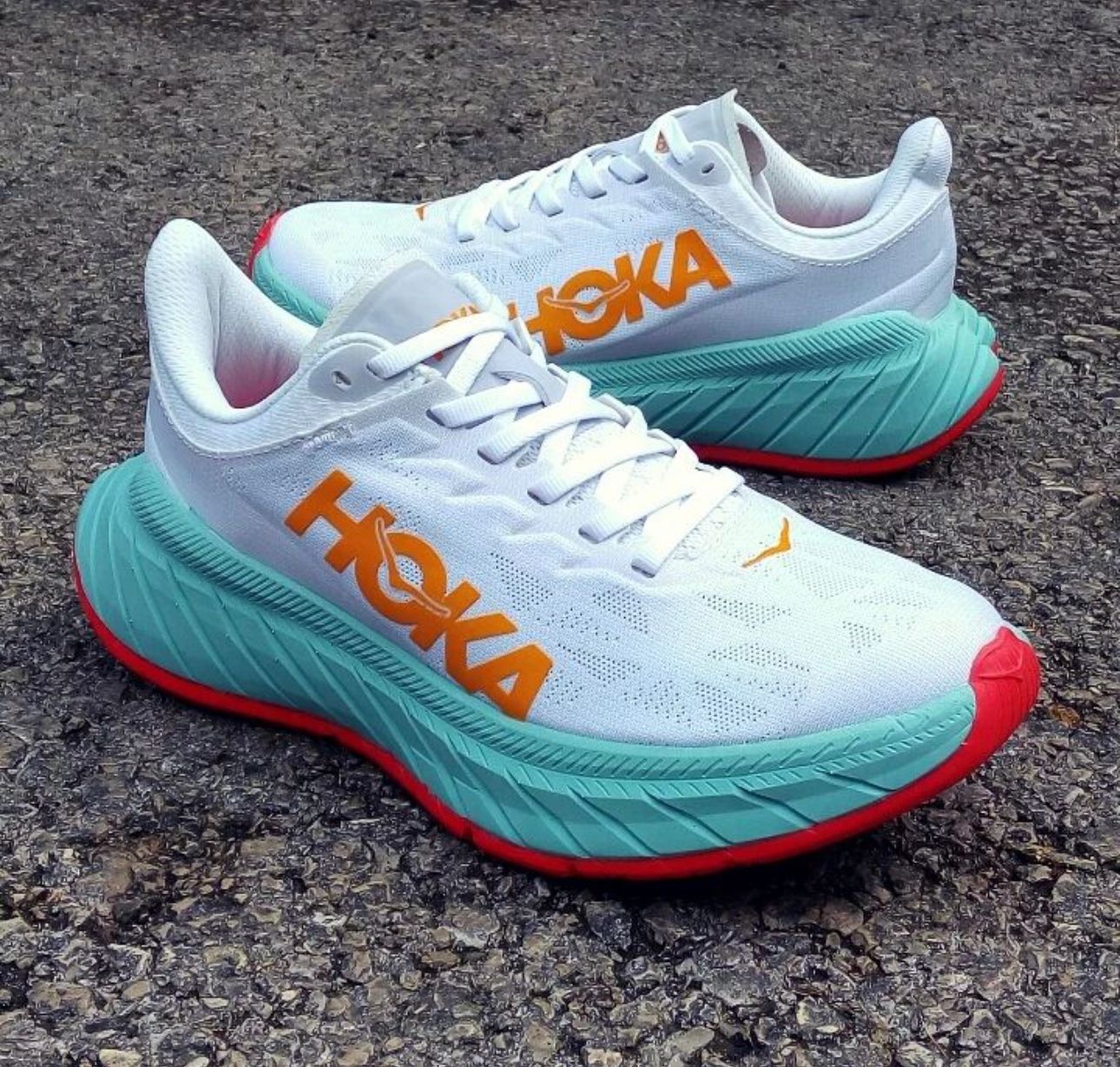 Hoka Carbon X2 White Orange - White, 43