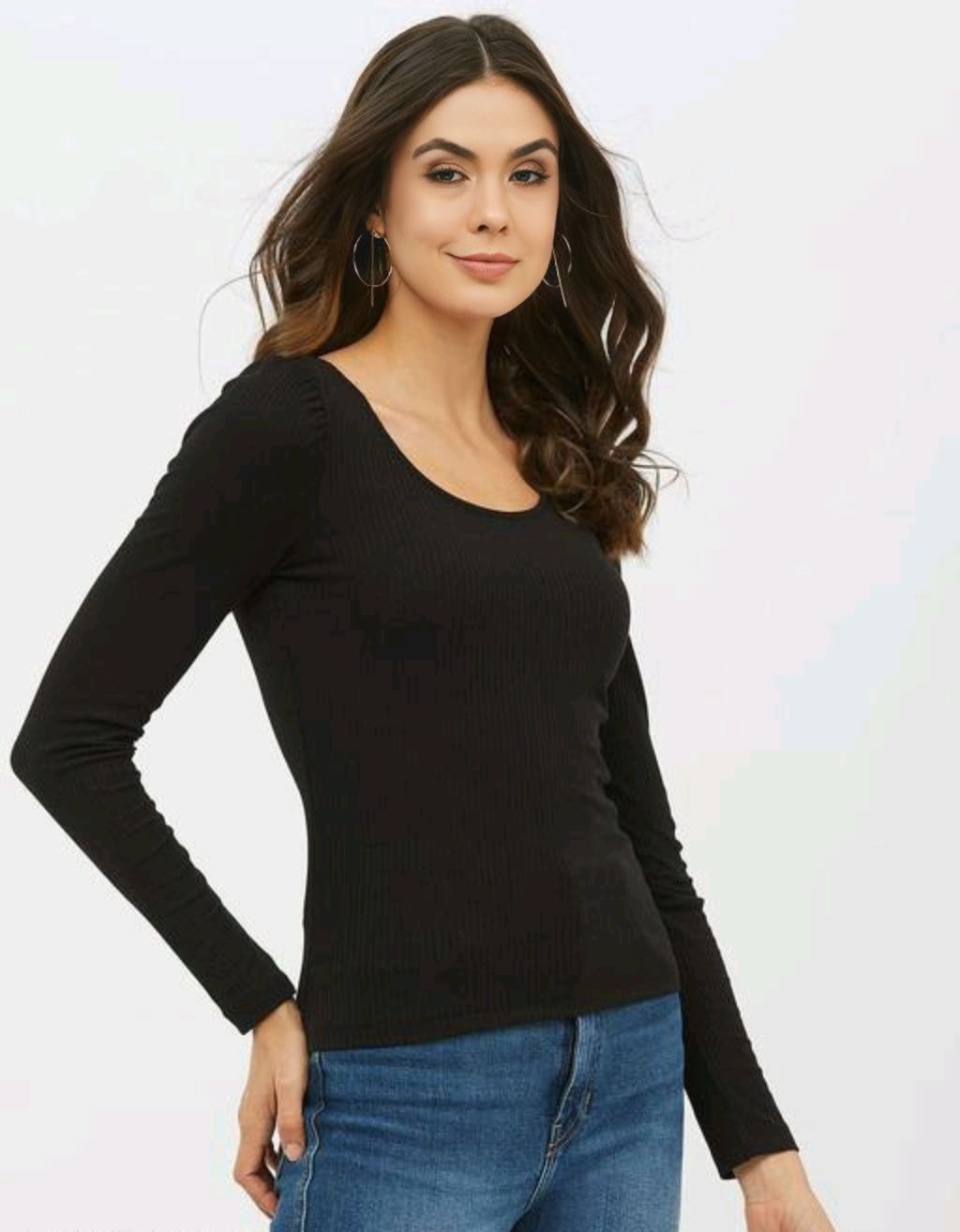 Long Sleeve Top - Black, XL, Free