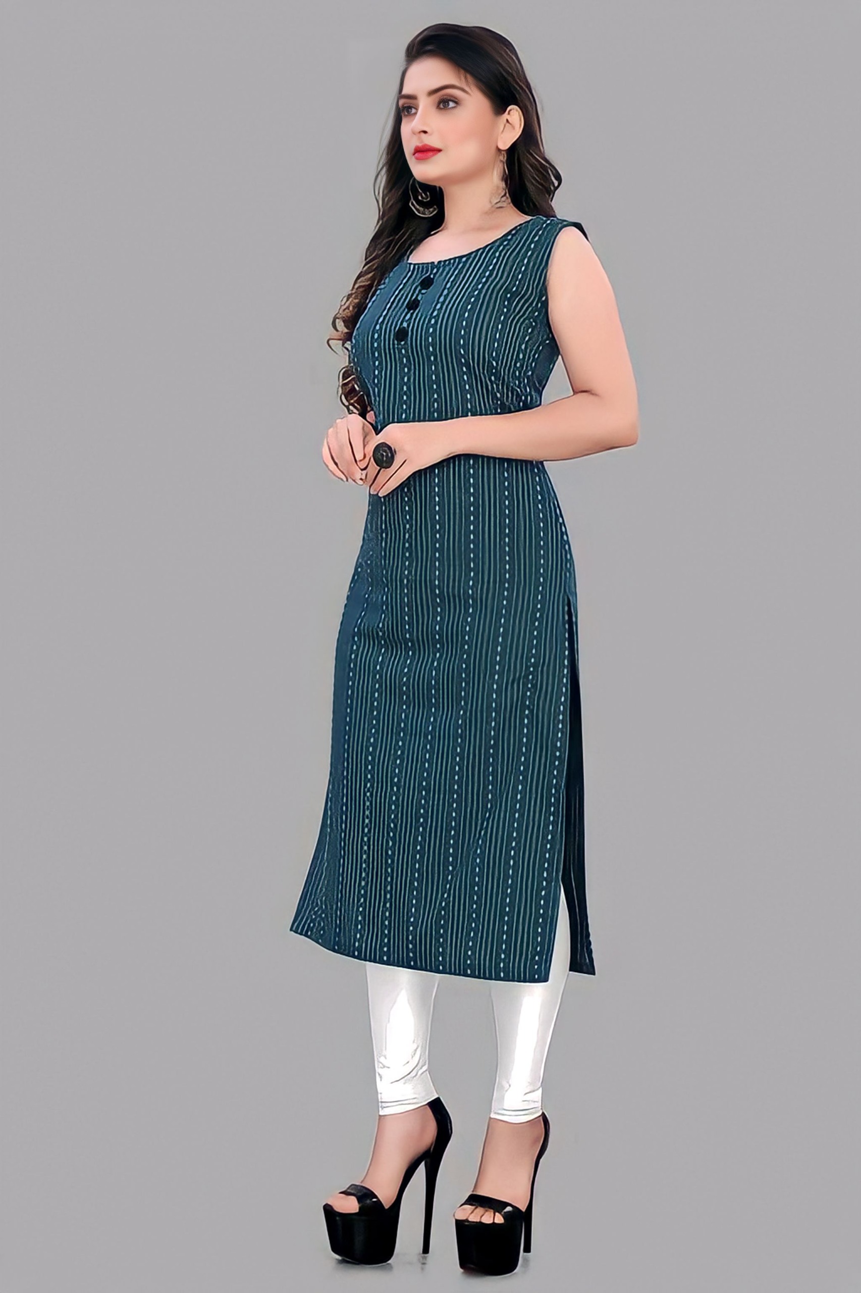 Cotton A-line Kurti - Cutty Sark, M, Free