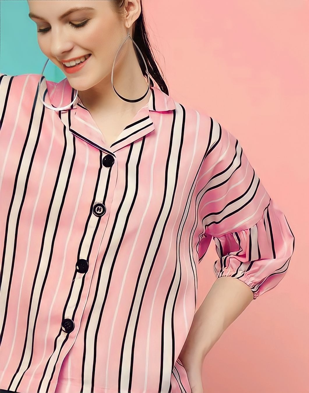 Designer Oversized Shirt - Multicolor, S, Free