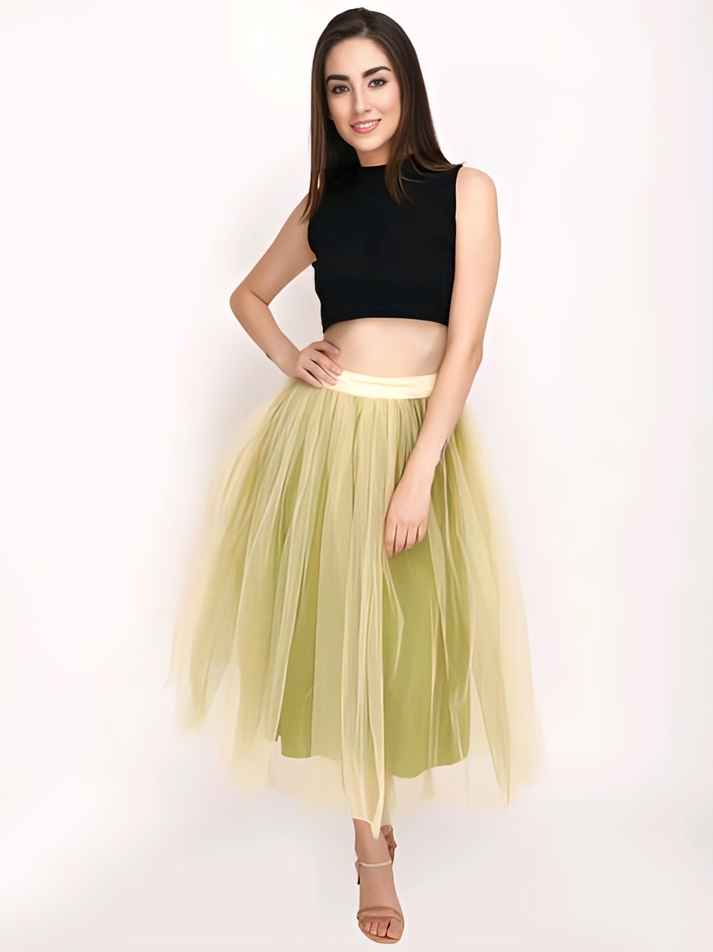 Double layer Skirt - Wheat, 28, Free