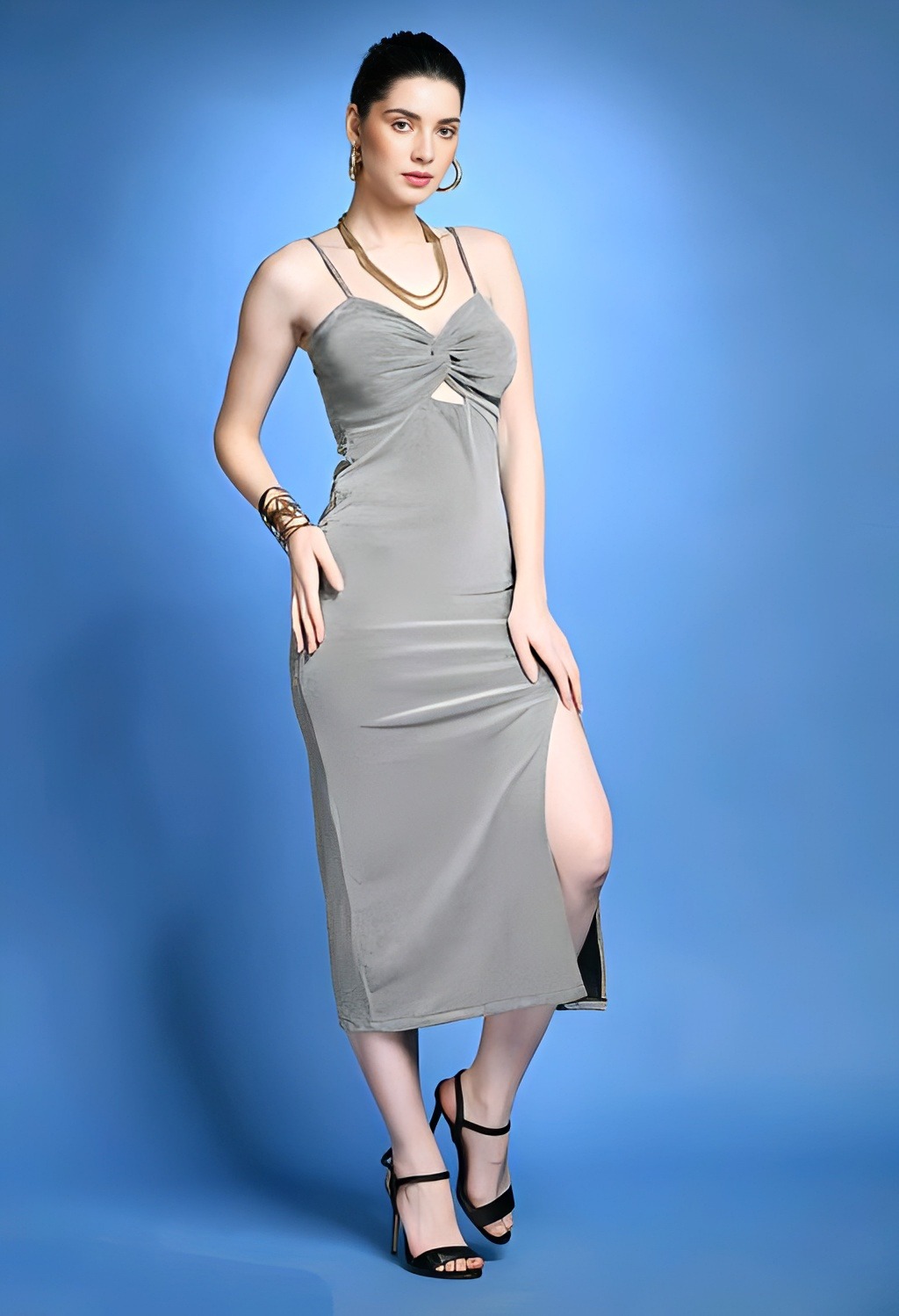 Trendy Dress - Aluminium, S, Free