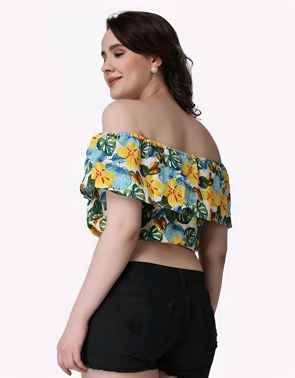 Off Shoulder Top - Multicolor, XL, Free