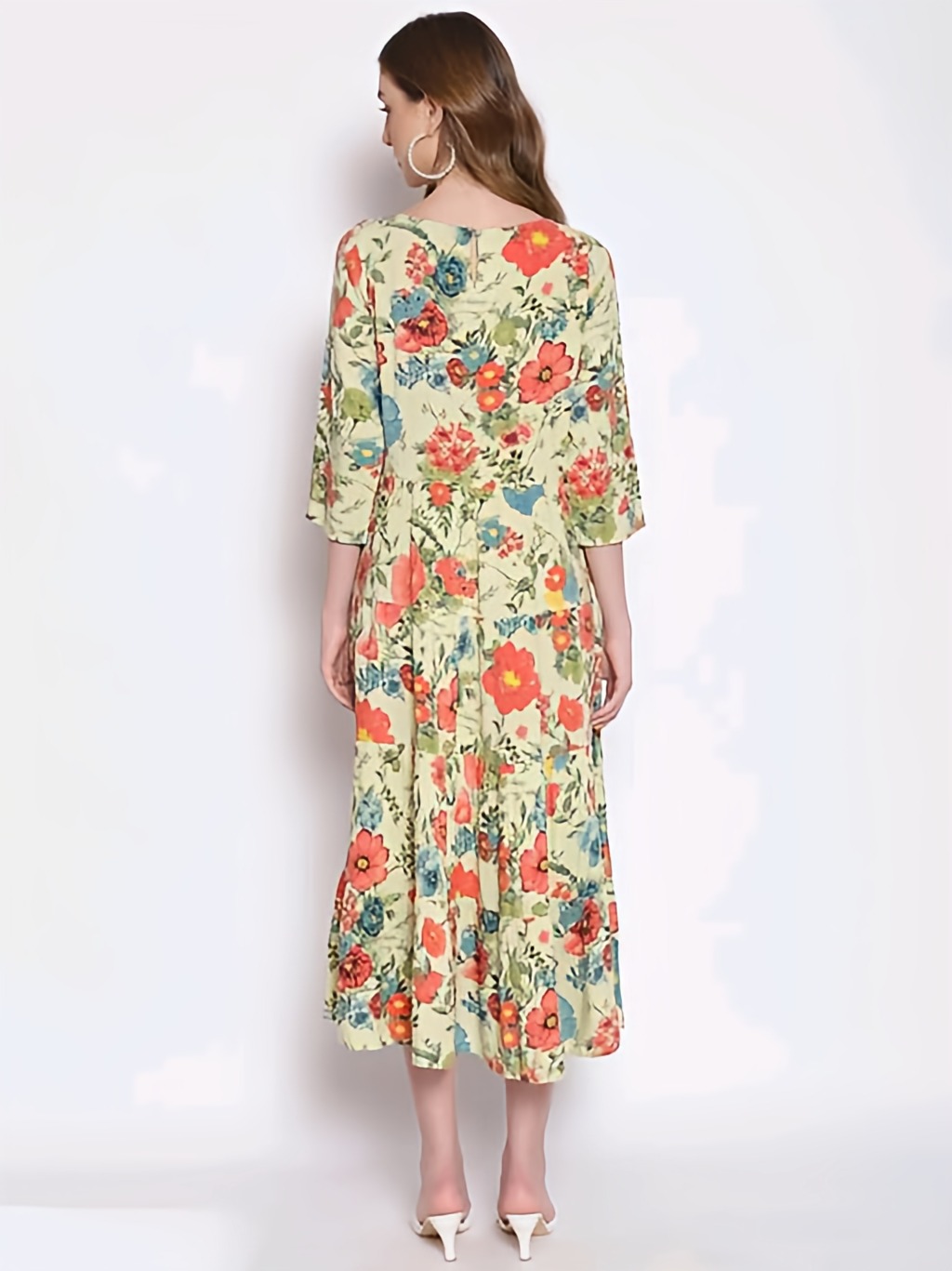 Printed Dress - Multicolor, M, Free