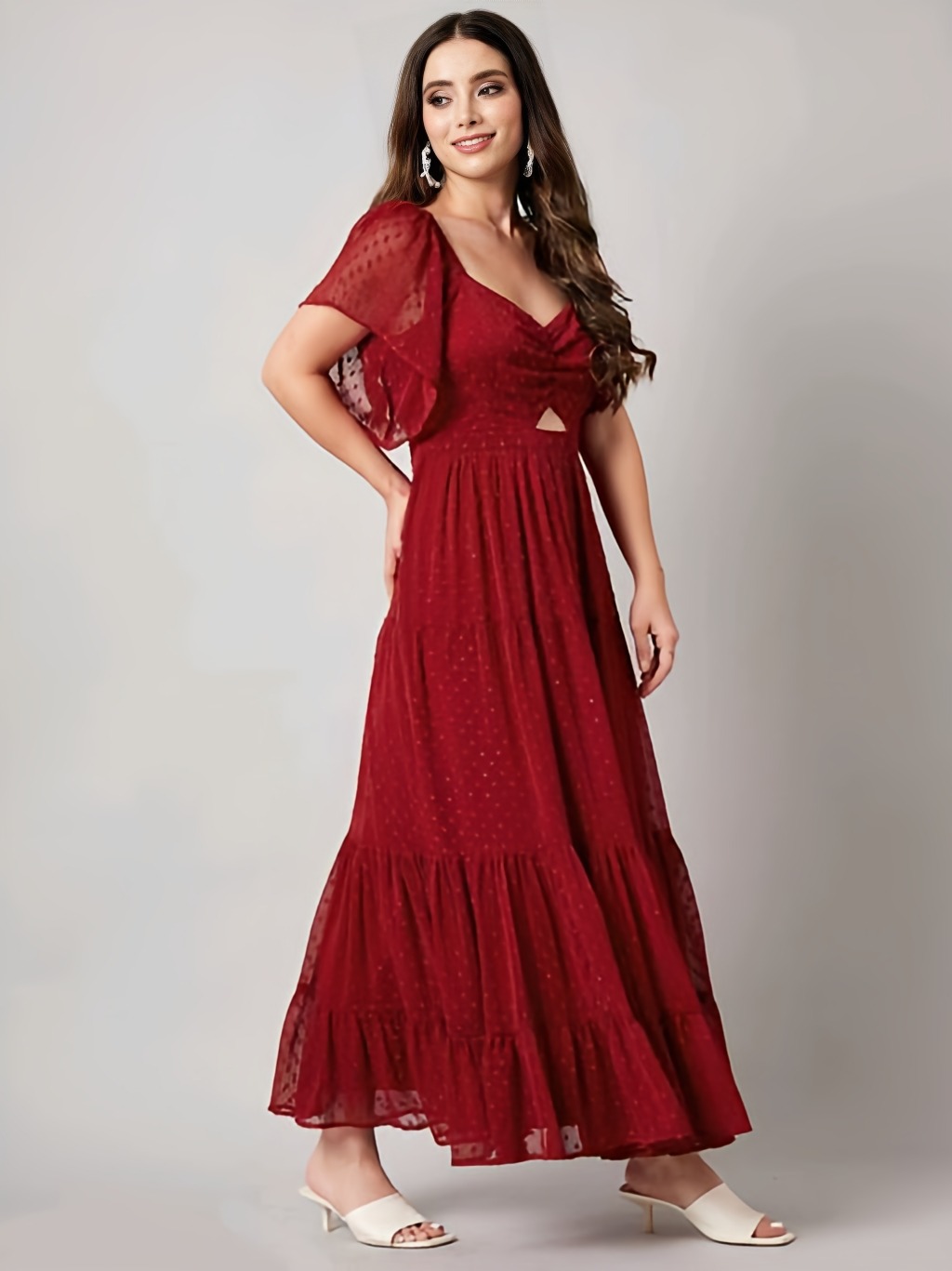 Georgette Maxi Dress - Tamarillo, L, Free