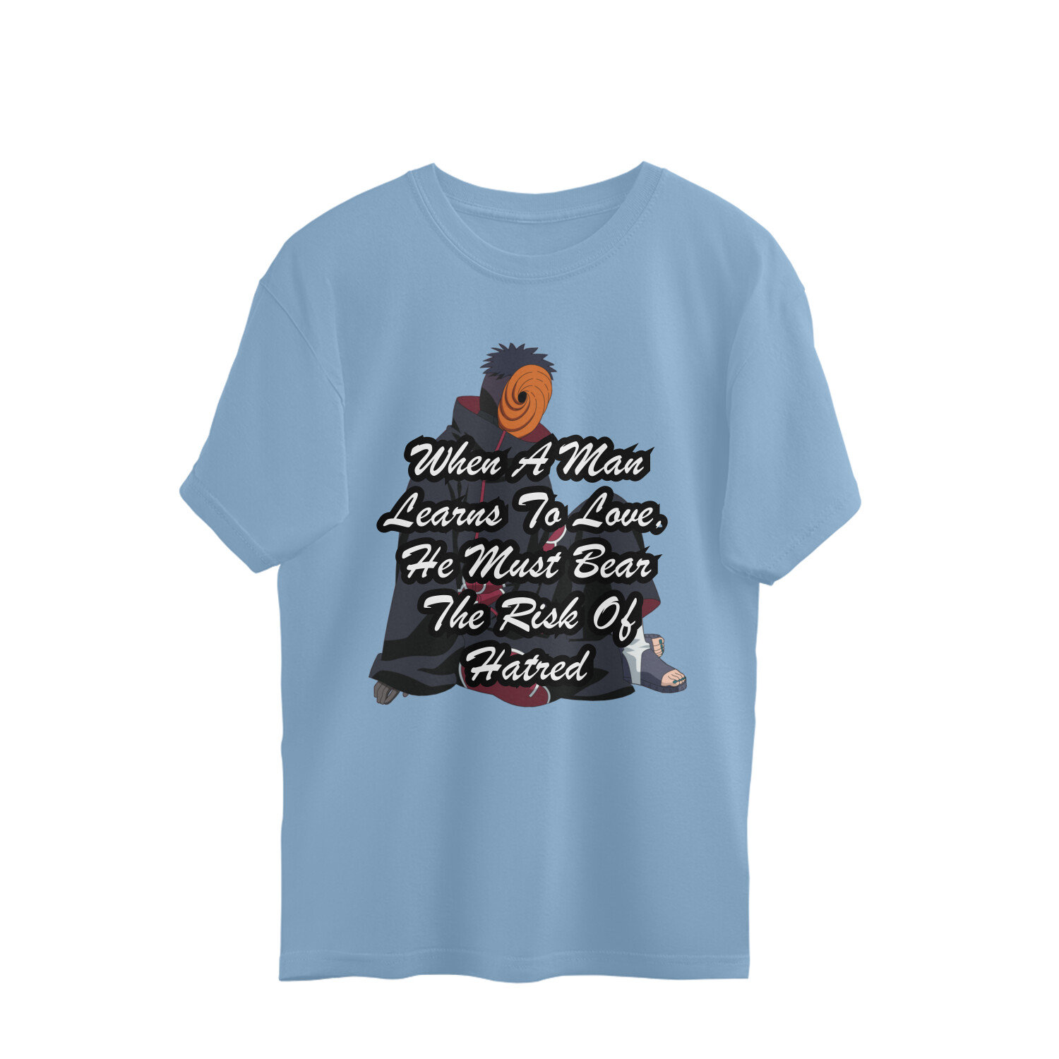 Naruto Quote Men's Oversized T-shirt - Baby Blue, L, Free