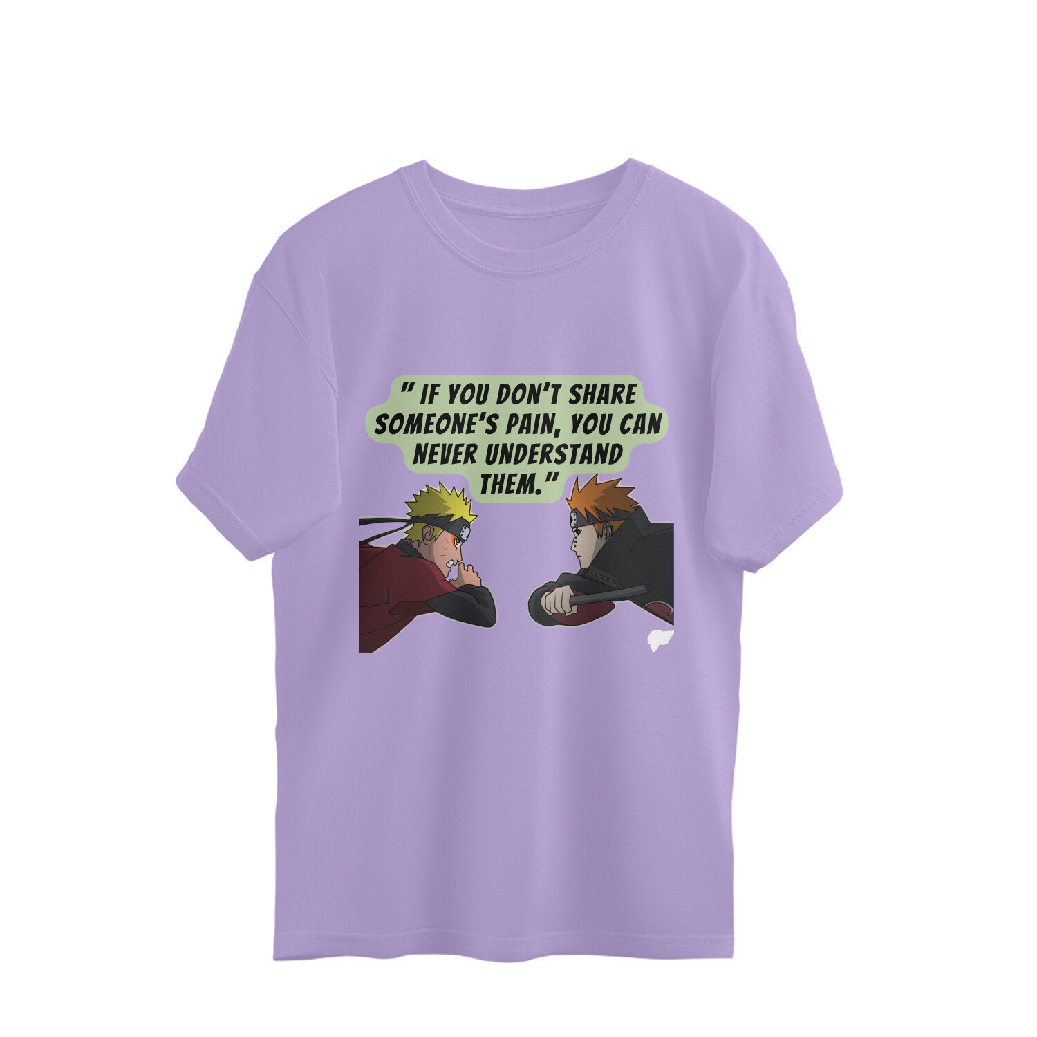 Naruto Pain Quote Men's Oversized T-Shirt - Lavender, L, Free