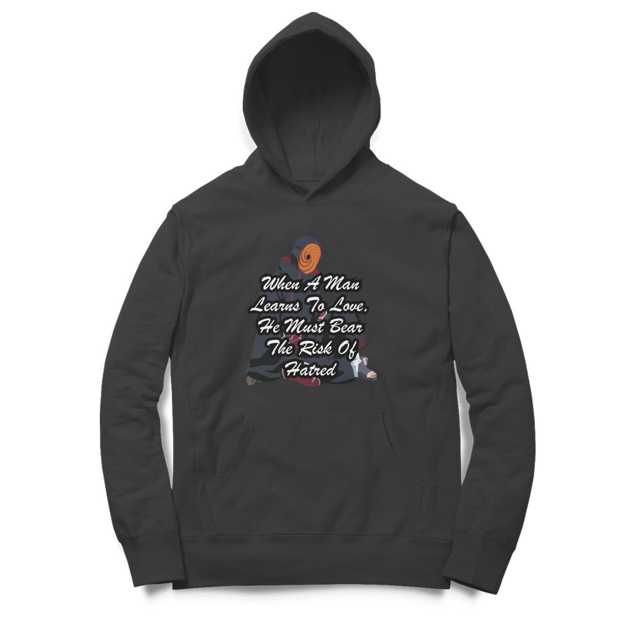 Naruto Quote Men's Oversized Hoodie - Black, L, Free