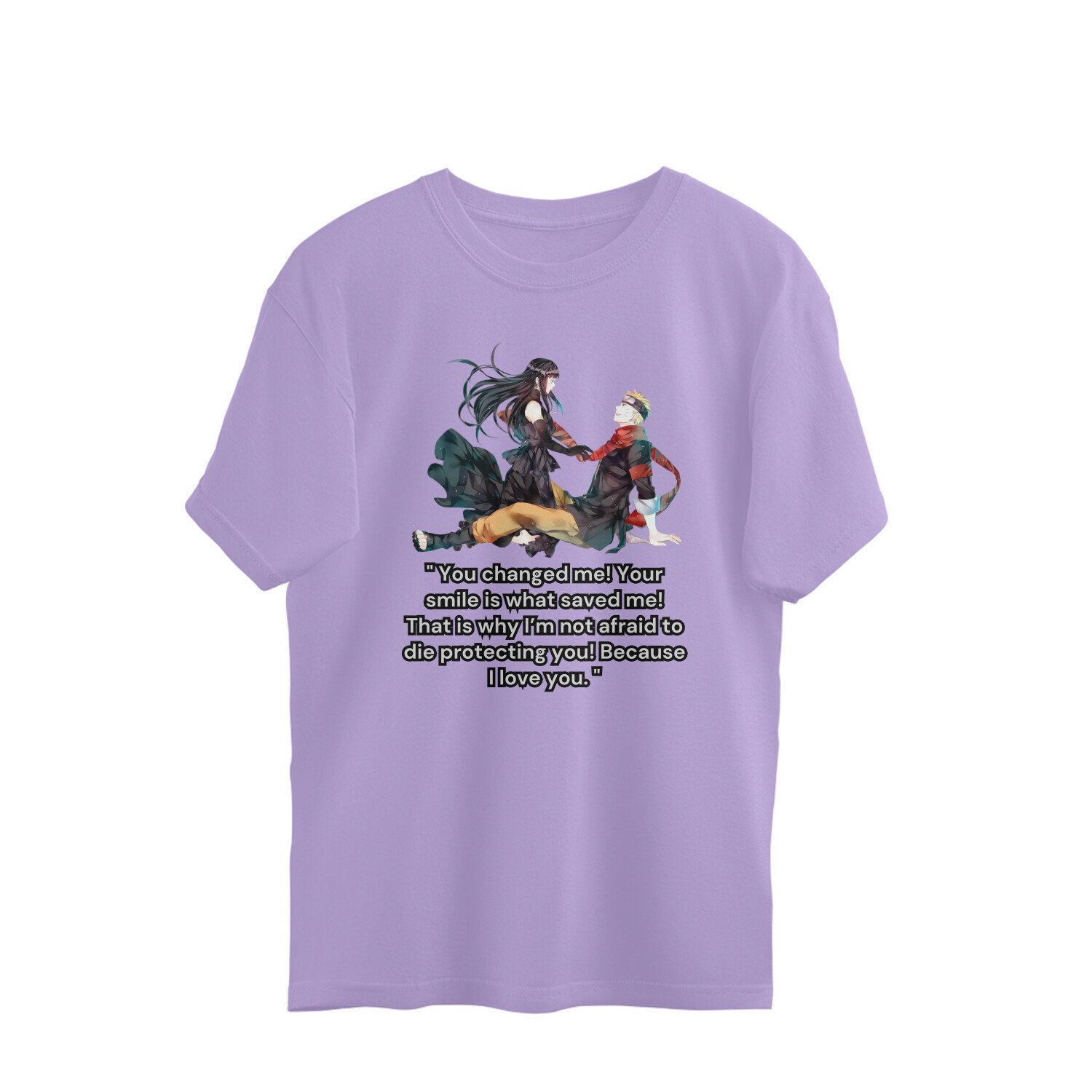 Naruto Hinata Quote Men's Oversized t-shirt - Lavender, M, Free