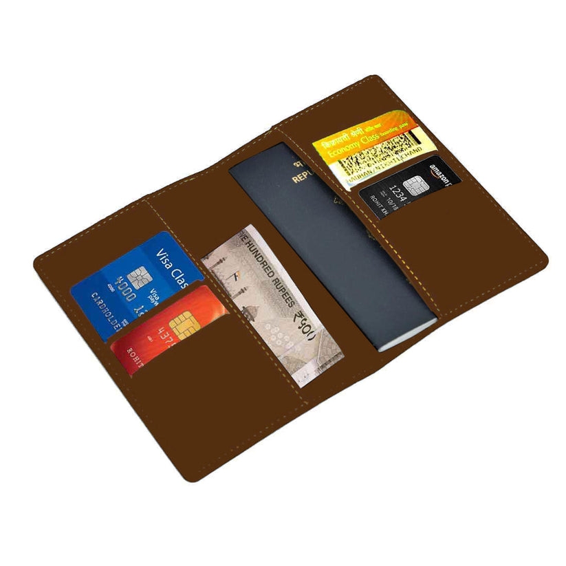 Personalized Passport Holder Black  - Tan