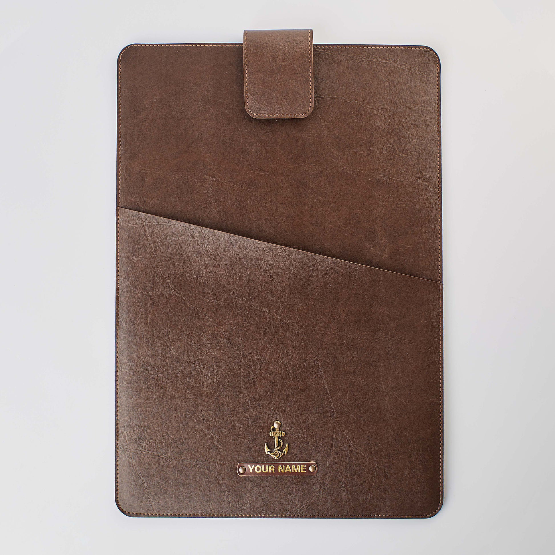 Laptop Sleeve With Utility Compartment  - Brown