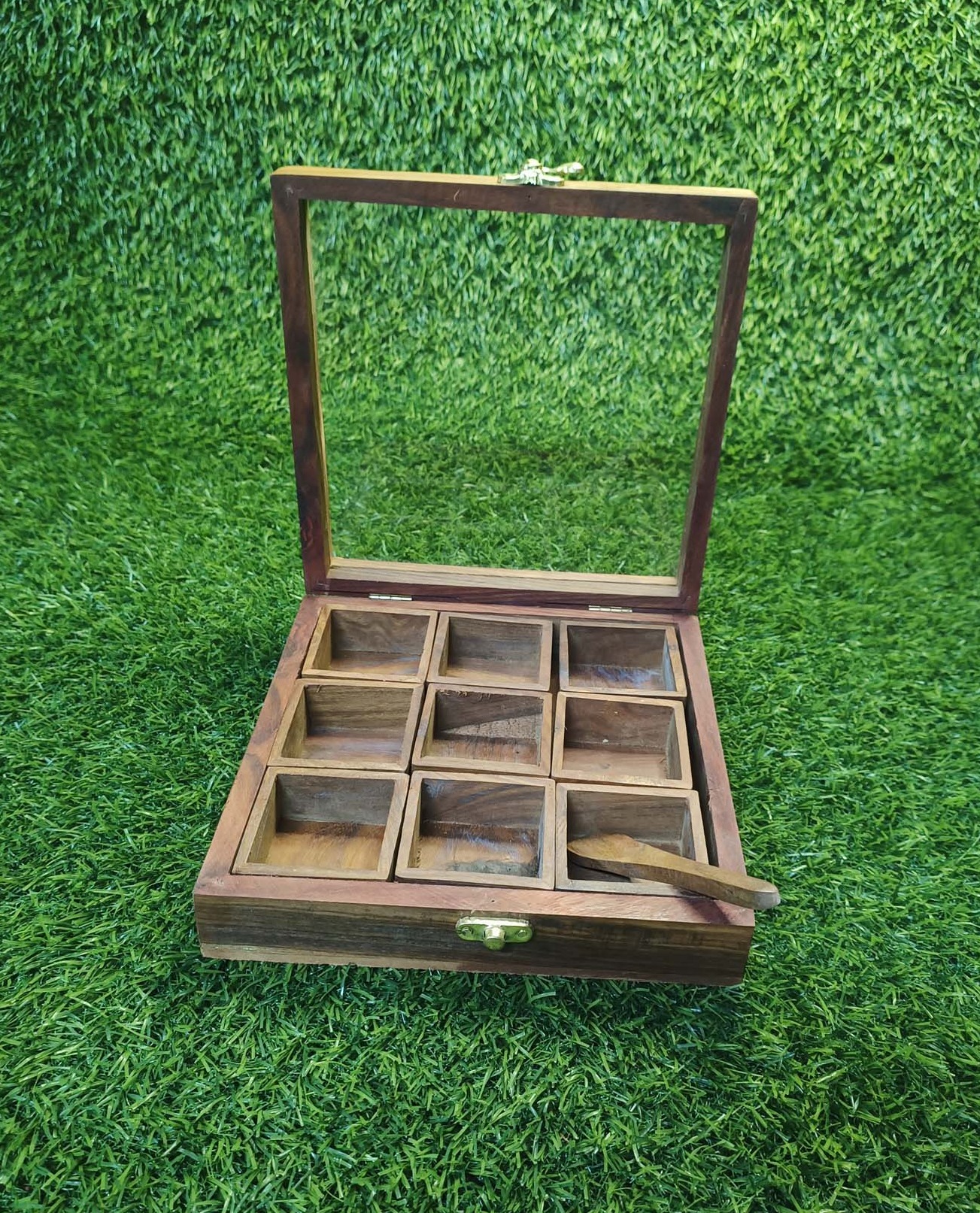 Zain R Creation Spice Box - L.8'' W.8'' H.2.5''