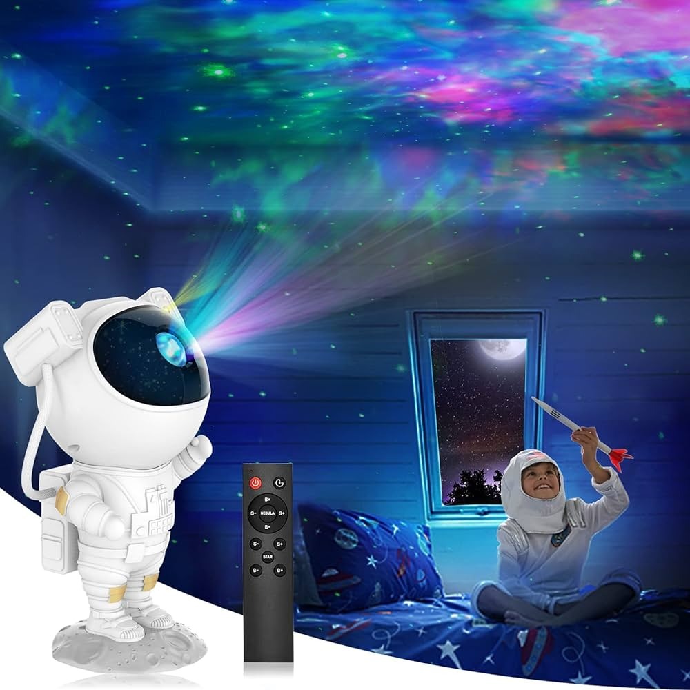 Astronaut Galaxy Projector with Remote Control - 360° Adjustable Timer Kids Astronaut Nebula Night Light, for Gifts,Baby Adults Bedroom, Gaming Room, Home and Party