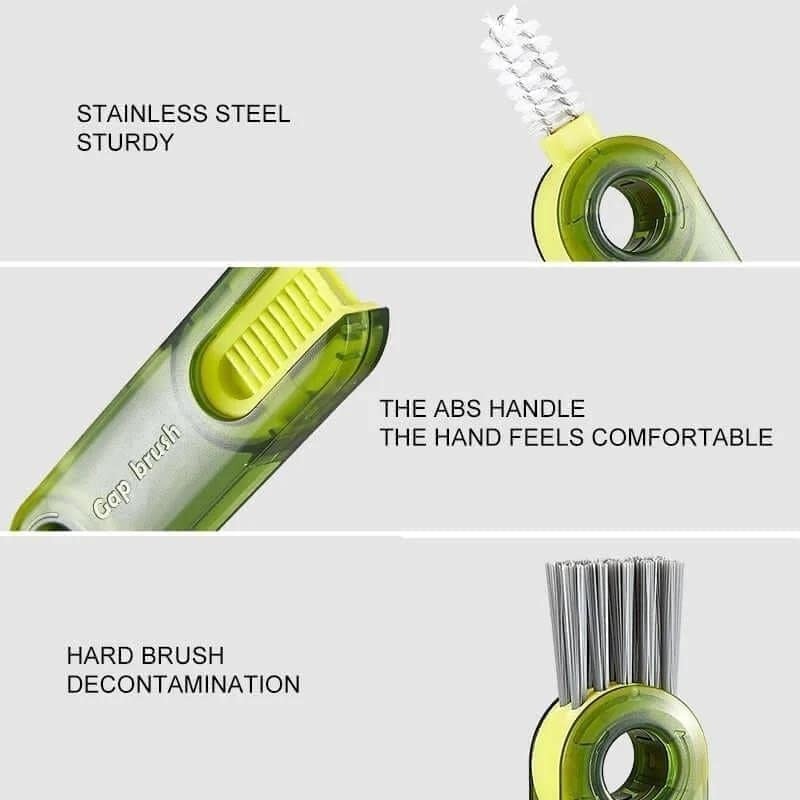 3 IN 1 3 in 1 Multifunctional Cleaning Brush,3 in 1 Tiny Bottle Cup Lid Detail Brush Straw Cleaner Tools Multi-Functional Crevice Cleaning Brush,Multifunctional Cleaning Brush