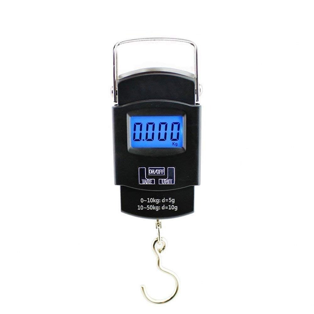 WEILHING Digital Hanging Stainless Steel Hook Luggage Portable Scale with LCD Display for Home, Outdoor, Industrial, Factory Use Capacity 50Kg