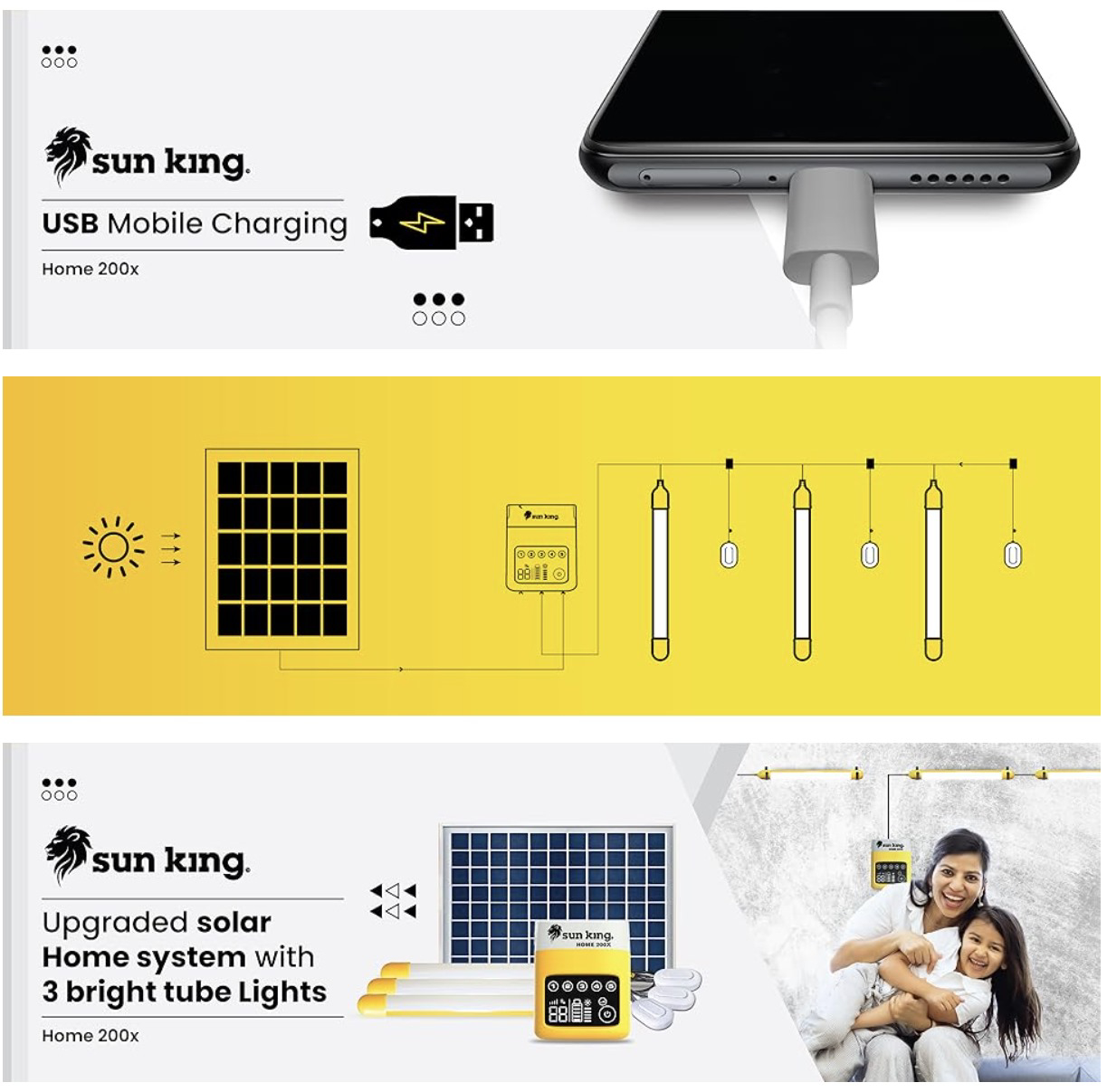 SUN KING - Home 200X | Solar Home System with Modern Solar Lighting