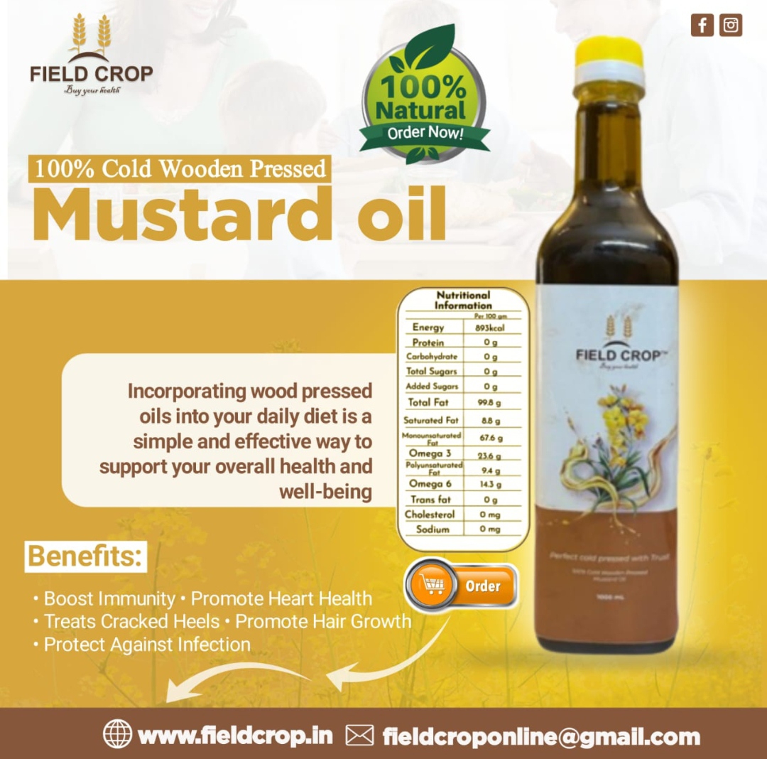 Wooden Cold Pressed Black Mustard Oil - 1000 ml