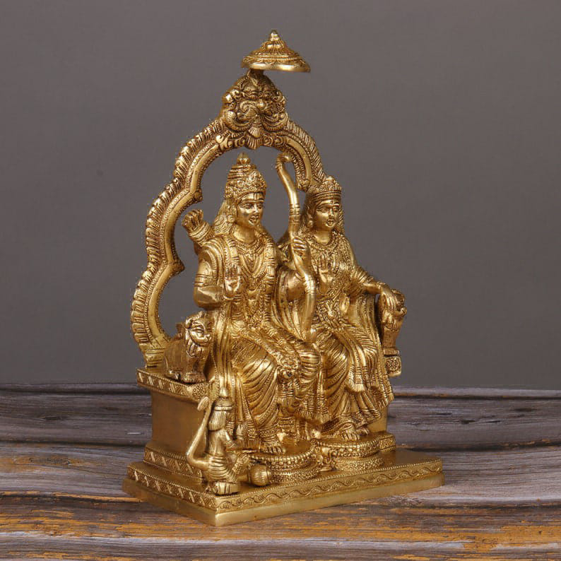 Lord Rama with Goddess Sita and Hanumaji ( Brass)