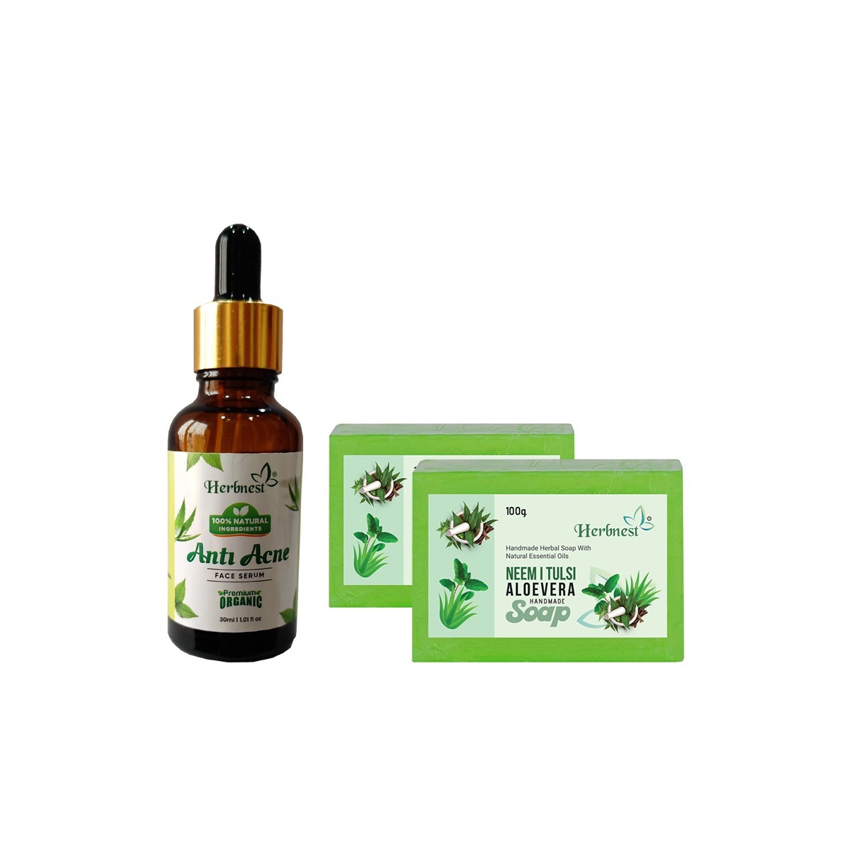 Anti Acne Handmade Kit ( Anti Acne Soap, Anti Acne Serum)