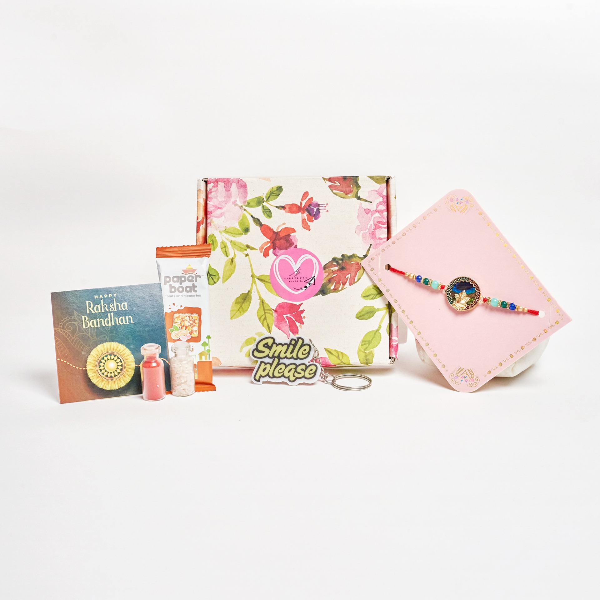 Beautiful Mor Ganesha Rakhi for Brother with Sweet Gift Hamper | Raksha Bandhan Gift Box with Designer Rakhi, Sweets & Greeting Card | Gifts for Bhai