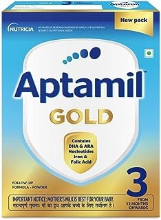 Aptamil Gold Follow Up Infant Formula Milk Powder for Babies - Stage 3 ( 12 month onwards ) - 400gm - BIB Pack