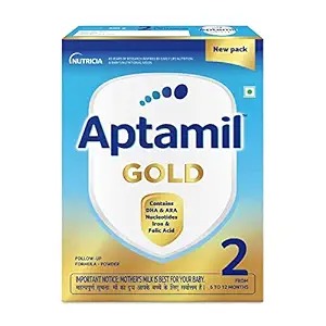 Aptamil Gold Follow Up Infant Formula Milk Powder for Babies - Stage 2 ( 6 to 12 months ) - 400gm - BIB Pack