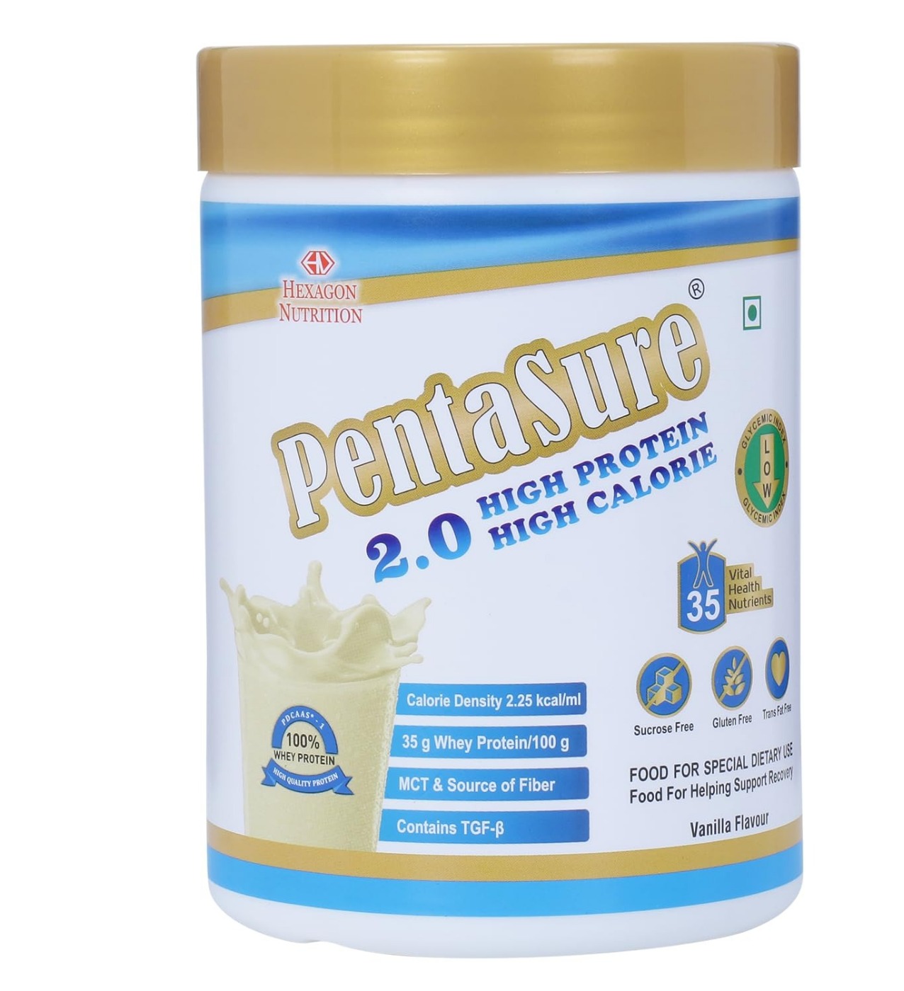 PENTASURE 2.0 High Protein High Calorie [Lean Weight Gainer Supplement] - Vanilla flavour -Pack of 1Kg powder