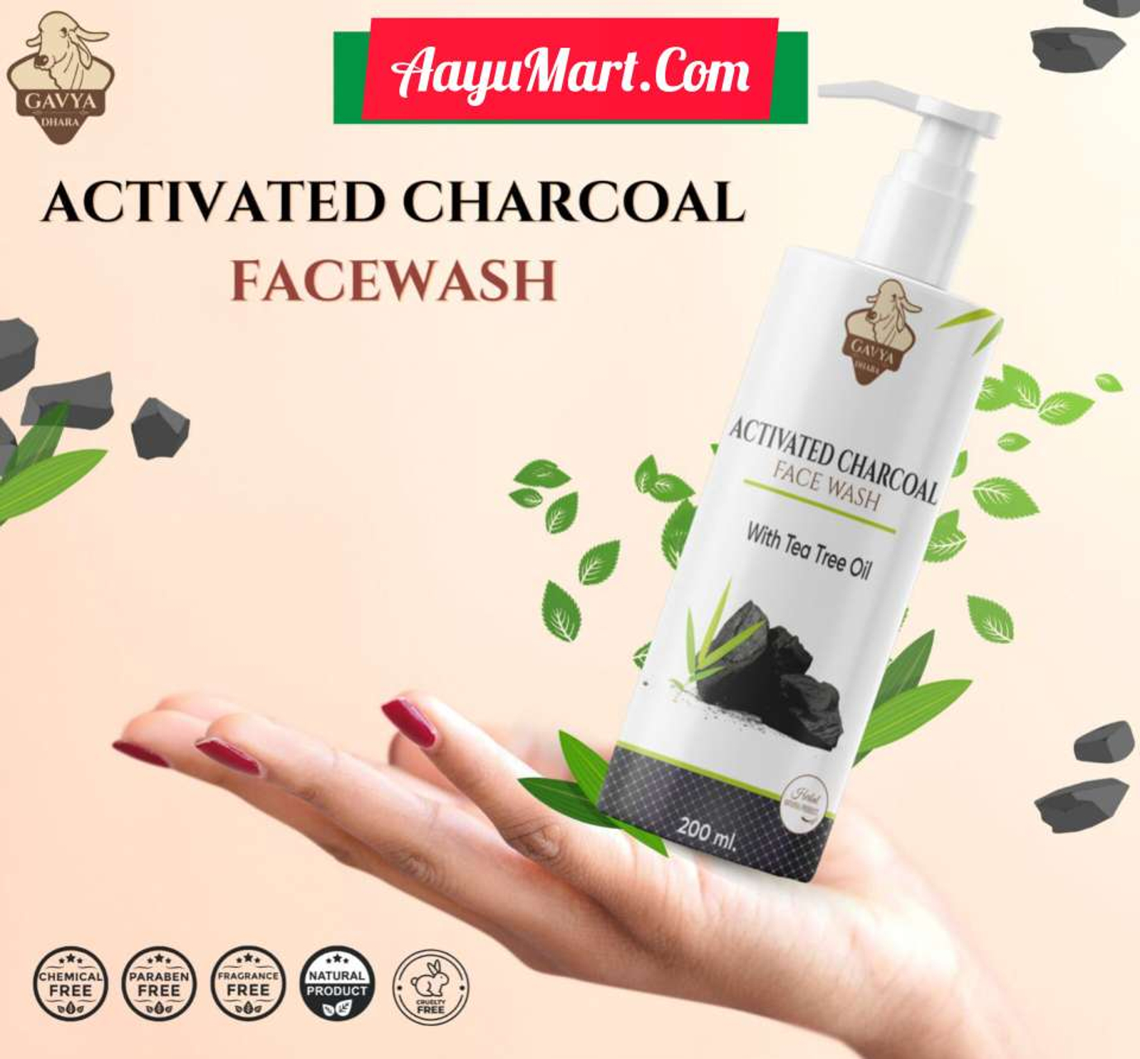 GAVYADHARA CHARCOAL FACEWASH चारकोल फेसवॉश - 200ml