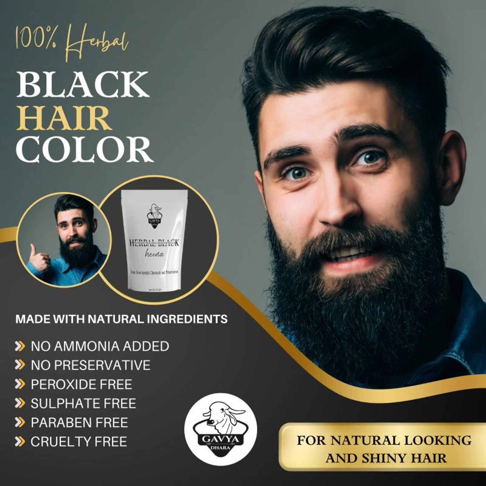 Herbal Black Heena (Natural Hair Dye) - 40gm