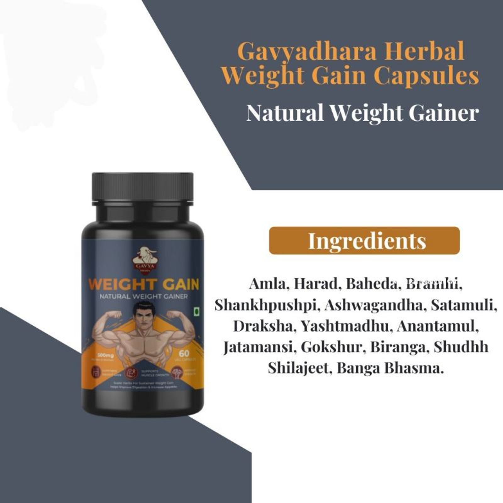 Herbal Capsules for Weight Gain  - 60 Capsules