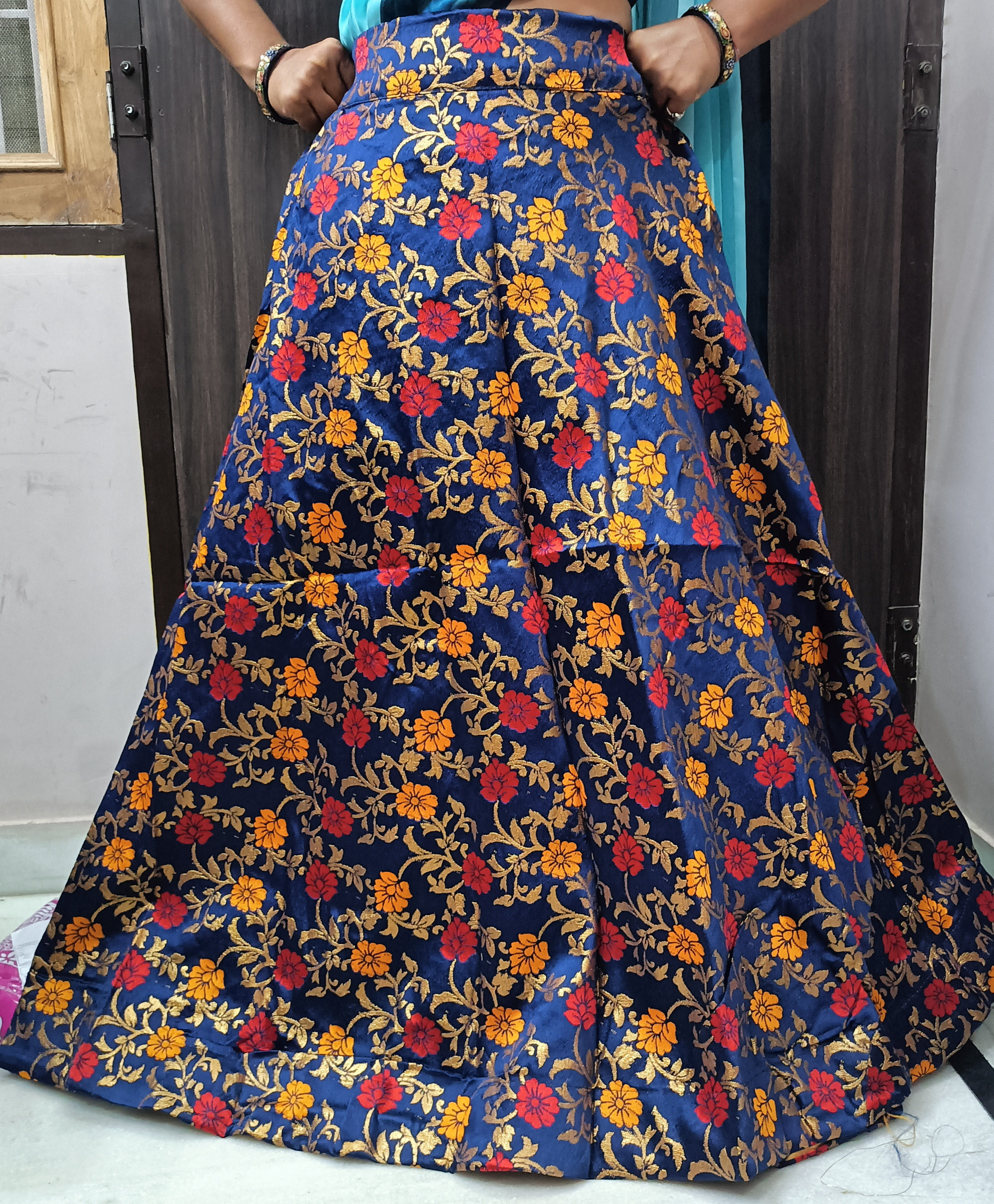 Brocade Skirt  - Ultramarine