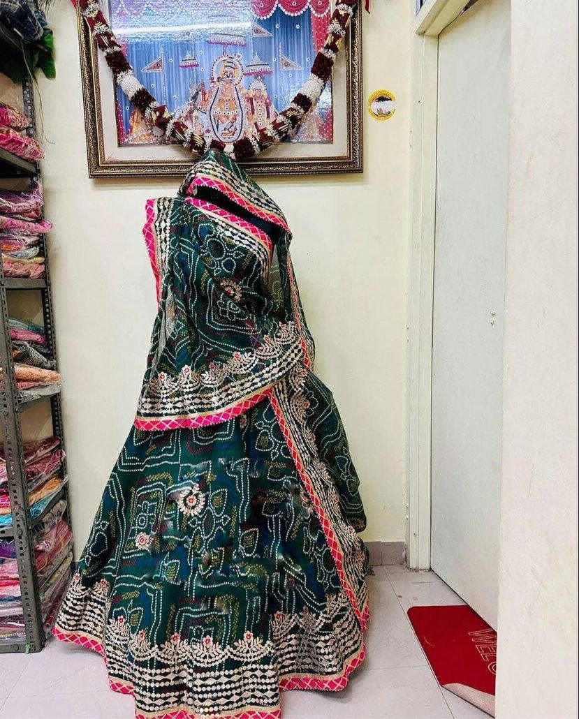 Beautiful Rajasthani Lehanga Chunni Collection  - Green