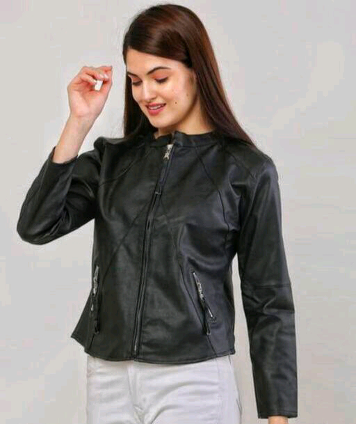 Girls Leather Jacket  - Black, M