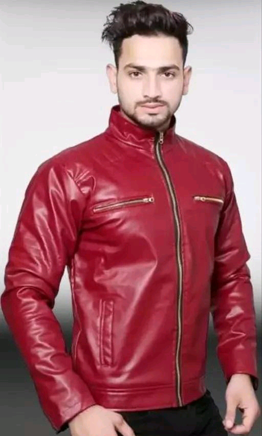 Men's Leather Jacket  - Guardsman Red, XL