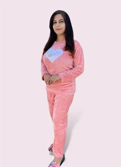 Women Woolen Track Suit  - Wild Watermelon, L