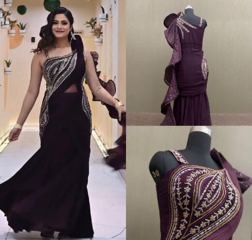 Saree Cum Western Dress  - XXL