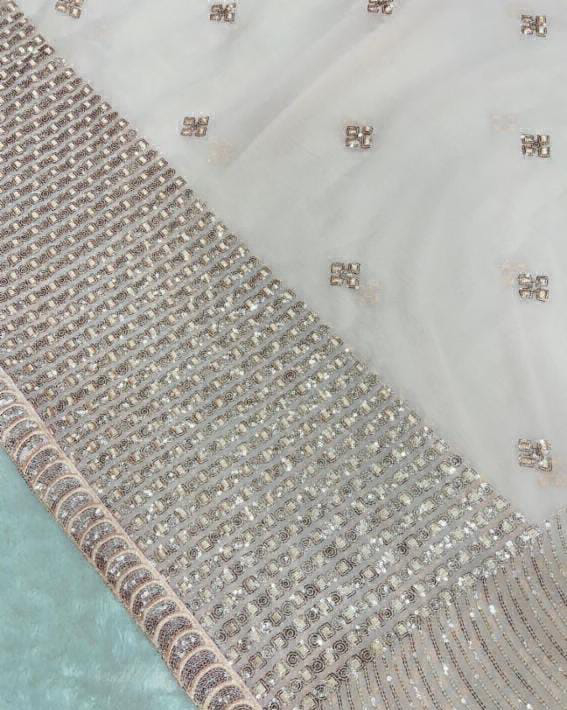 Sequence Embroidery Work Saree - Raw Sienna