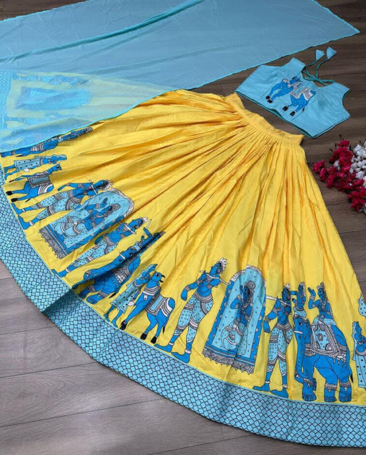 Kamlakari Lehanga Chunni Collection  - xxl, aqua blue