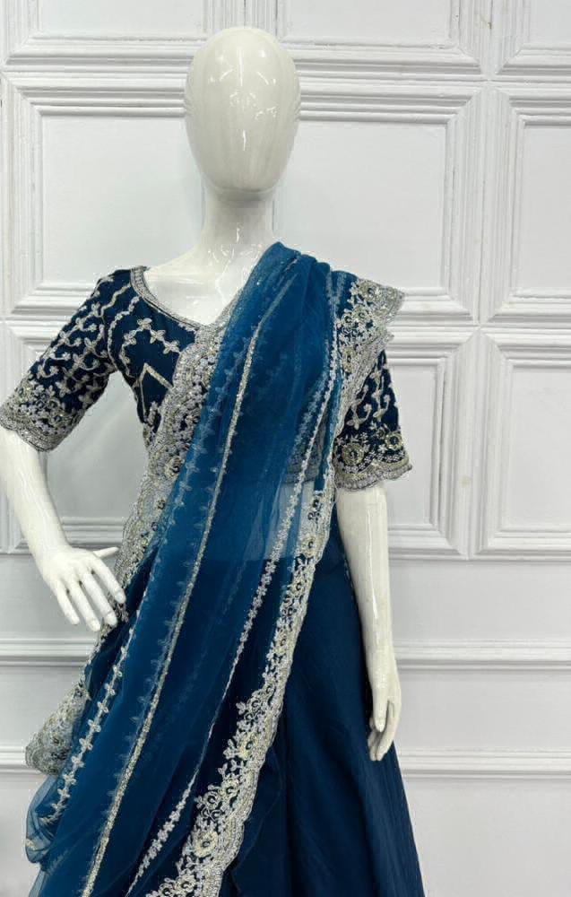 Lehanga Saree - Blue