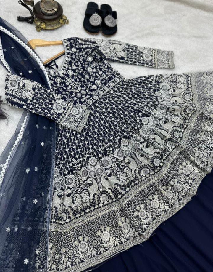 Embroidery Sequence Work Lehanga Chunni Collection  - M