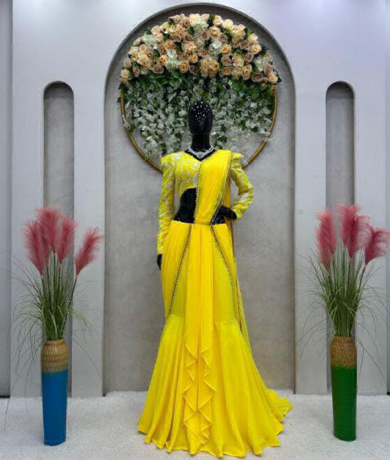 Haldi Function Special LEHANGA Chunni Collection  - Free, Yellow